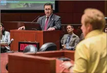  ?? GREG LOVETT / THE PALM BEACH POST ?? Palm Beach Planning, Zoning and Building director Paul Castro waits his turn for comment during a West Palm Beach planning board meeting at City Hall on Tuesday.