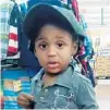  ??  ?? I’zarion Colin, age 18 months, shot dead near West Palm Beach.