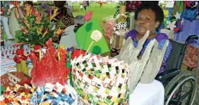  ?? Photo: Ronald Kumar ?? Litia Naitanui of Women with Disability Rewa Branch with some of their products during the Open Market Day at Ratu Sukuna Park on August 7, 2020.