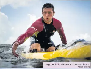  ?? Nathan Williams ?? Lifeguard Richard Evans at Aberavon Beach