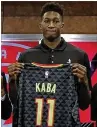  ?? CHARLES ODUM / ASSOCIATED PRESS ?? Alpha Kaba was selected by the Hawks with the final pick (No. 60) in last week’s draft.