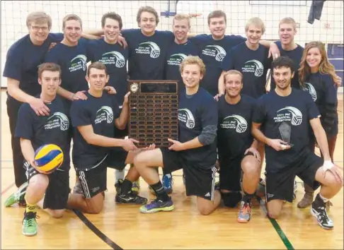  ?? Submitted photo ?? The Millar College of the Bible Edge recently won their fourth Prairie Athletic Conference men’s volleyball title in the past 10 years and will be off to Westerns in Moose Jaw this weekend.