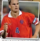  ?? GRAHAM CHADWICK ?? Double dutch: Frank de Boer with Holland in 1997 (right), and having breakfast with Sportsmail 20 years later