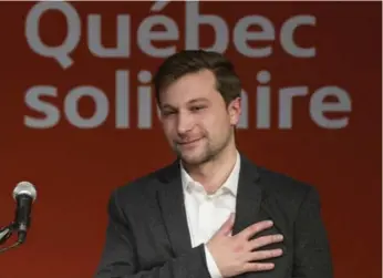  ?? GRAHAM HUGHES/THE CANADIAN PRESS ?? Québec Solidaire’s Gabriel Nadeau-Dubois was a leading figure of the 2012 Quebec Maple Spring.