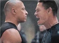  ?? GILES KEYTE THE ASSOCIATED PRESS ?? Vin Diesel, left, and John Cena in a scene from “F9.”