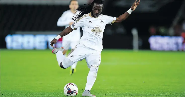  ?? — GETTY IMAGES FILES ?? Marvin Emnes, in action with Swansea City in 2015, brings a wealth of experience to the Whitecaps, having played 41 games in the English Premier League.