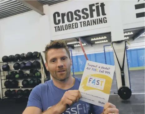  ??  ?? Crossfit gym co-owner and stroke survivor John-Lee Lydon is hoping the fitness event will raise awareness of the FAST stroke signs.