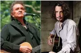  ??  ?? Chris Cornell, right, was a participan­t in a new album of songs, "Johnny Cash: Forever Words," inspired by Johnny Cash’s leftover writing projects. Cash is pictured at left.