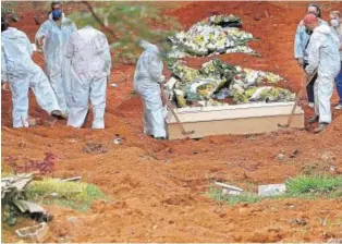  ?? AFP ?? Entierro en el cementerio de Vila Formosa en São Paulo, Brasil