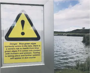  ?? ?? Signs in Herrington Country Park.