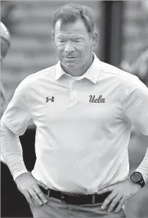  ?? Luis Sinco Los Angeles Times ?? JIM MORA RECEIVED a $12-million buyout after six years at UCLA, but that’s not even in the top 10 for college coaches.