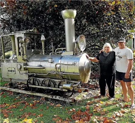  ?? SUPPLIED ?? Brian Dickie took five months to build the Waitoki Express – a train made out of scrap metal – for his mum Patricia.