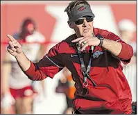  ?? NWA Democrat-Gazette/BEN GOFF ?? Arkansas Coach Chad Morris came away from Thursday’s nearly 2½-hour workout feeling good about his first practice with the Razorbacks and said he was proud of how the players responded.