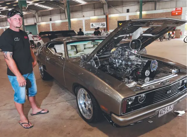  ?? Picture: STEWART McLEAN ?? WHEEL DEAL: Russell Sheppard of Mareeba took out a Car of Show award with his 1977 Ford XC Hardtop at the Cairns Show Auto Spectacula­r.