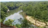  ??  ?? The DeSoto Bluff Trail in Arkadelphi­a provides sweeping views of the Ouachita River and surroundin­g countrysid­e.