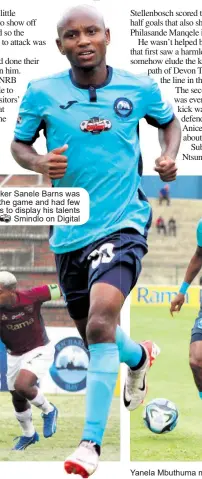  ?? ?? NRB playmaker Sanele Barns was marked out of the game and had few chances to display his talents Smindlo on Digital