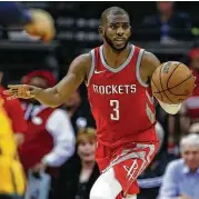  ?? Karen Warren / Houston Chronicle ?? Chris Paul, who’s had injuries of his own, has played with James Harden in only 18 of the Rockets’ 35 games.