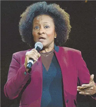  ?? STAFF.FILE.PHOTOS.BY.ARTHUR.POLLOCK ?? NO LAUGHING MATTER: Wanda Sykes was not pleased that many in the audience booed her anti-Donald Trump remarks at the Comics Come Home concert at TD Garden on Saturday. Denis Leary, left, said the comedians were free to speak their minds.