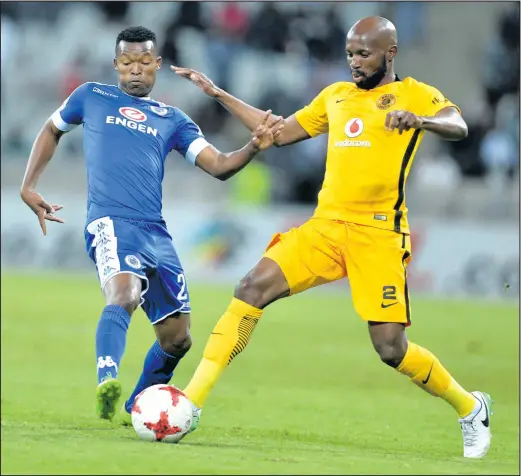  ?? ISITHOMBE NGABE: GALLO IMAGES ?? URAMAHLWE "Rama" Mphahlele wekaizer Chiefs ezama ukudlula kumandla Masango wesuperspo­rt United oshaye elinye lamagoli emdlalweni ophele ngo 2-2 izolo ngomgqibel­o kusihlwa embombela Stadium.