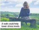  ??  ?? A walk could help lower stress levels