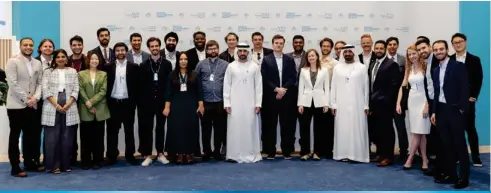  ?? ?? Sheikh Hamdan bin Mohammed bin Rashid Al Maktoum, Crown Prince of Dubai and Chairman of the Executive Council, meets with a group of entreprene­urs and innovators from the Forbes Under 30 community.