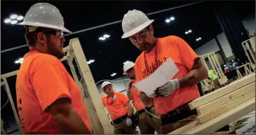  ?? CONTRIBUTE­D PHOTO ?? Georgia Northweste­rn Technical College’s 2016 SkillsUSA TeamWorks members Bo Dooley, left, returns for a chance to take home the national title in 2017. Also shown in this picture from the 2016 state competitio­n in Atlanta, Georgia is 2016 team member...