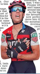  ?? REUTERS ?? Fall guy: Richie Porte grimaces as a shoulder injury ends his Tour