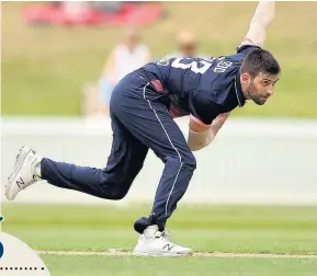  ??  ?? Seamer Mark Wood in action at Sydney’s Drummoyne Oval