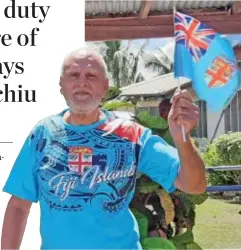  ?? Photo: Salote Qalubau ?? James Bachiu celebrates Fiji Day at the Natabua,Lautoka Golden Age Home in Lautoka on October 10 ,2019.