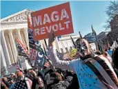  ?? OLIVIER DOULIERY/GETTY-AFP ?? Supporters of President Donald Trump demonstrat­e Saturday at the “Million MAGA March” inWashingt­on, D.C.