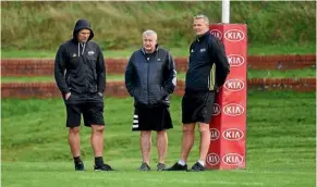  ??  ?? Hurricanes coaches, left to right, John Plumtree, Chris Boyd and Richard Watt concede they might’ve got things wrong against the Crusaders.