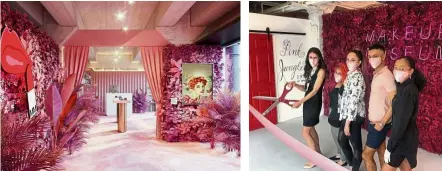  ?? — Photos: Makeup Museum/Instagram ?? Earlier this year, Makeup Museum partnered with Nordstrom to let visitors purchase beauty items inspired by the ’50s.
Collins (left) cutting the ribbon at the opening of the Beauty Museum, which is a permanent space ‘where beauty lovers can come together’.