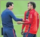  ??  ?? Emery con Neymar.