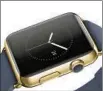  ?? Apple ?? EDITION is the most luxurious class of Apple Watch. This one is in yellow gold with a midnight blue leather strap.