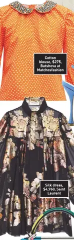  ??  ?? Cotton blouse, $275, Batsheva at Matchesfas­hion