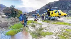  ?? Ventura County Sheriff's Office ?? THE VENTURA COUNTY Sheriff’s Office Tactical Response Team airlifts Matilija Canyon residents after flooding cut off the access road.