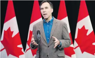  ?? NATHAN DENETTE/ THE CANADIAN PRESS ?? Finance Minister Bill Morneau wants financial institutio­ns to be more diligent in dealing with North Korea following concerns about illicit financial activity being carried out by that country.