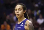  ?? ROSS D. FRANKLIN — THE ASSOCIATED PRESS FILE ?? Phoenix Mercury center Brittney Griner pauses on the court during the second half of a WNBA basketball game against the Seattle Storm in Phoenix.