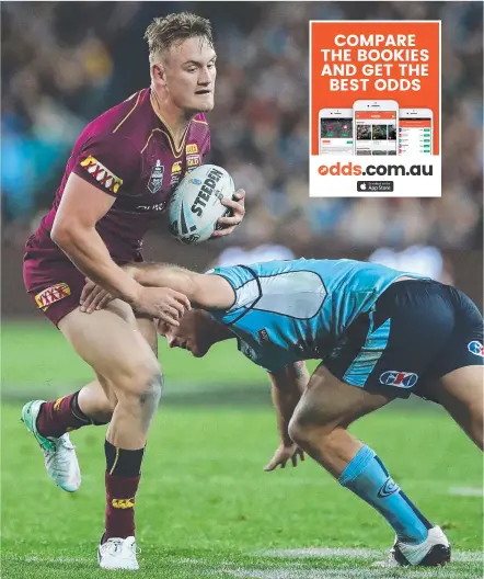  ?? Picture: PETER WALLIS ?? Coen Hess will take plenty of confidence in to Origin III after getting a taste of the game.