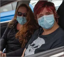  ??  ?? Natasha O’Reilly and Amanda Higgins from Arklow enjoying the Drive-In on Saturday.