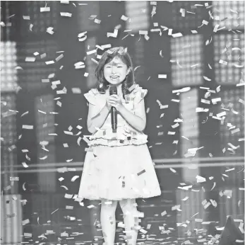  ?? PHOTOS BY NBC ?? Nine-year-old Celine Tam got the coveted America’s Got Talent Golden Buzzer from Laverne Cox.