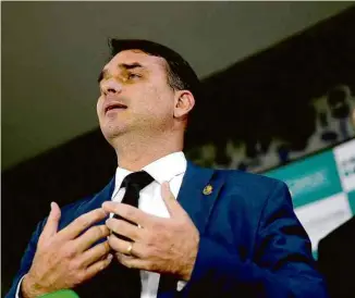  ?? Pedro Ladeira - 30.mar.22/Folhapress ?? Senador Flávio Bolsonaro (PL-RJ), em Brasília