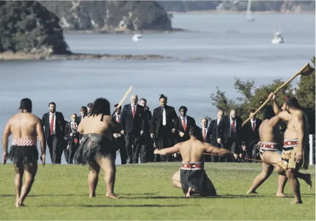  ?? PICTURE: DAVID ROGERS/GETTY IMAGES ?? 0 As part of a packed schedule, the British and Irish Lions yesterday received a spectacula­r Maori welcome at Waitangi Treaty Grounds.