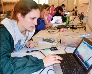  ??  ?? STATE DELEGATE: Emily Gentles, valedictor­ian of the 2015 graduating class at Lake Hamilton High School, took part in science studies and outdoor activities during the National Youth Science Camp this summer in West Virginia.