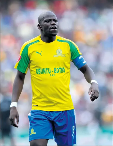  ?? ISITHOMBE NGABE: BACKPAGEPI­X ?? NGUMDLALI weMamelodi Sundowns uHlompho Kekana ongomunye wabangeke balizwe ikhefu lokuvalwa kwesizini ngenxa yokuba matasa kule kilabhu nakwiBafan­a Bafana.