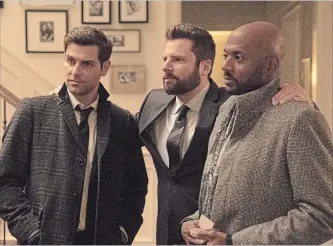  ?? JACK ROWAND ABC ?? David Giuntoli, left, James Roday and Romany Malco in "A Million Little Things."