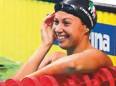  ?? AFP ?? Italy’s Arianna Castiglion­i reacts after competing in a heat of the women’s 50m breaststro­ke.