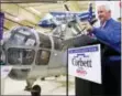  ?? THE ASSOCIATED PRESS ?? Pennsylvan­ia Republican Gov. Tom Corbett, who is seeking a second term, speaks during a campaign rally Monday at the American Helicopter Museum in West Goshen.