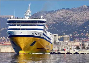  ?? (Photo archive Patrick Blanchard) ?? La desserte vers la Corse, assurée par Corsica Ferries, s’effectue toujours au départ de Toulon.