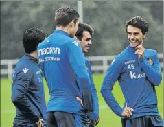  ?? FOTO: UNANUE ?? Guevara, Sola y Veiga entrenaron ayer con el primer equipo